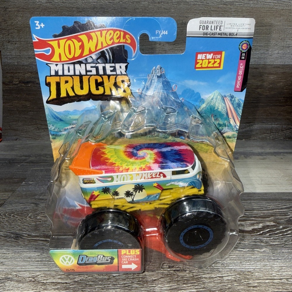 Hot Wheels Monster Truck VW Drag Bus Psycho-Delic Tie Dye